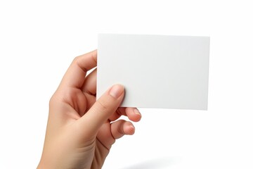 Obraz premium Blank White Card Mockup on Hand created with Generative AI