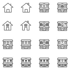 Fototapeta premium Home icon line vector illustration , house