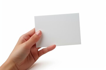 Obraz premium Blank White Card Mockup on Hand created with Generative AI