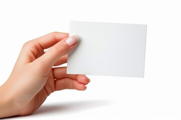 Obraz premium Blank White Card Mockup on Hand created with Generative AI