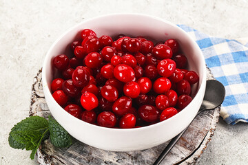 Red sweet ripe juicy cranberry