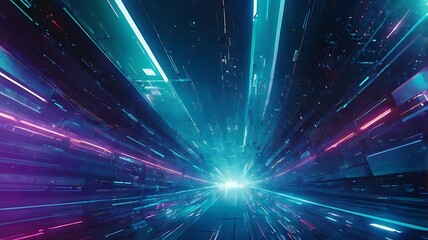 Naklejka premium Digital modern illustration represent concept of technology, time, science, connections, web, internet and cyberspace with colorful fantasy design