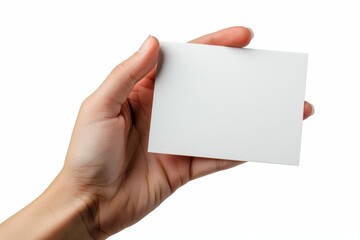 Obraz premium Blank White Card Mockup on Hand created with Generative AI