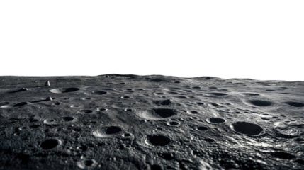 rocky moon surface, transparent background