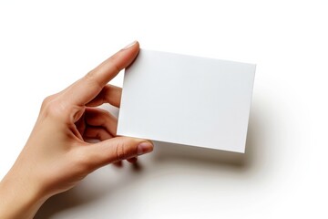 Obraz premium Blank White Card Mockup on Hand created with Generative AI