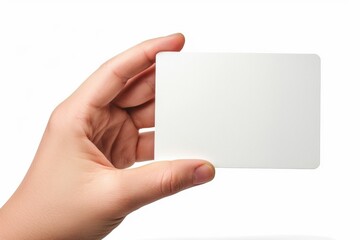 Obraz premium Blank White Card Mockup on Hand created with Generative AI