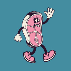 Retro character design from meat