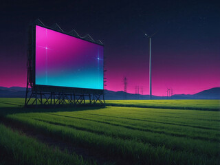 Obraz premium Futuristic Neon Portal in Twilight Fields