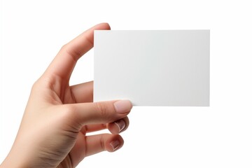 Obraz premium Blank White Card Mockup on Hand created with Generative AI