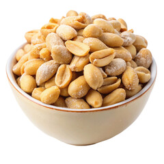 Fototapeta premium Cacahuetes salados on bowl isolated on Transparent background.