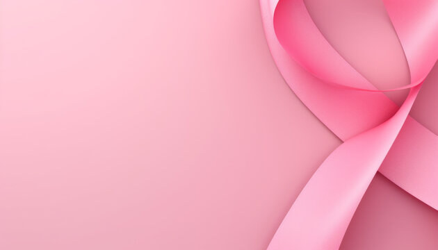 Pink ribbon with pink background