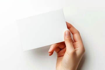 Obraz premium Blank White Card Mockup on Hand created with Generative AI