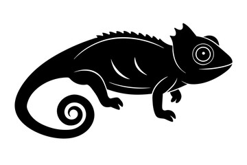 chameleon silhouette silhouette vector illustration