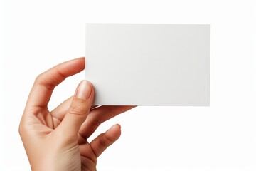 Obraz premium Blank White Card Mockup on Hand created with Generative AI