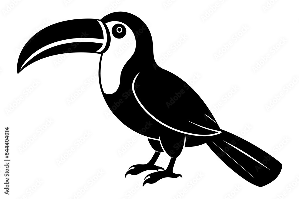 Wall mural toucan bird silhouette vector illustration