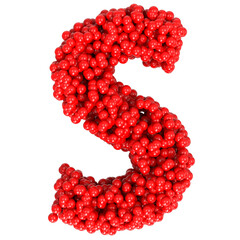 Letter S from balls isolated
