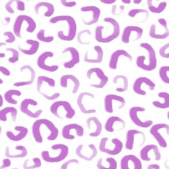 Seamless abstract geometric pattern. Simple background in purple, white colors. Digital brush strokes texture. Design for textile fabrics, wrapping paper, background, wallpaper, cover.