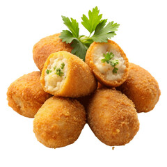 Croquetas rellenas isolated on Transparent background.