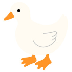  cute white duck illustration