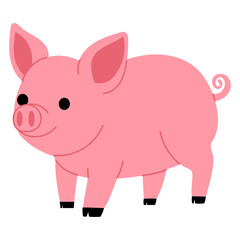 happy pig illustration
