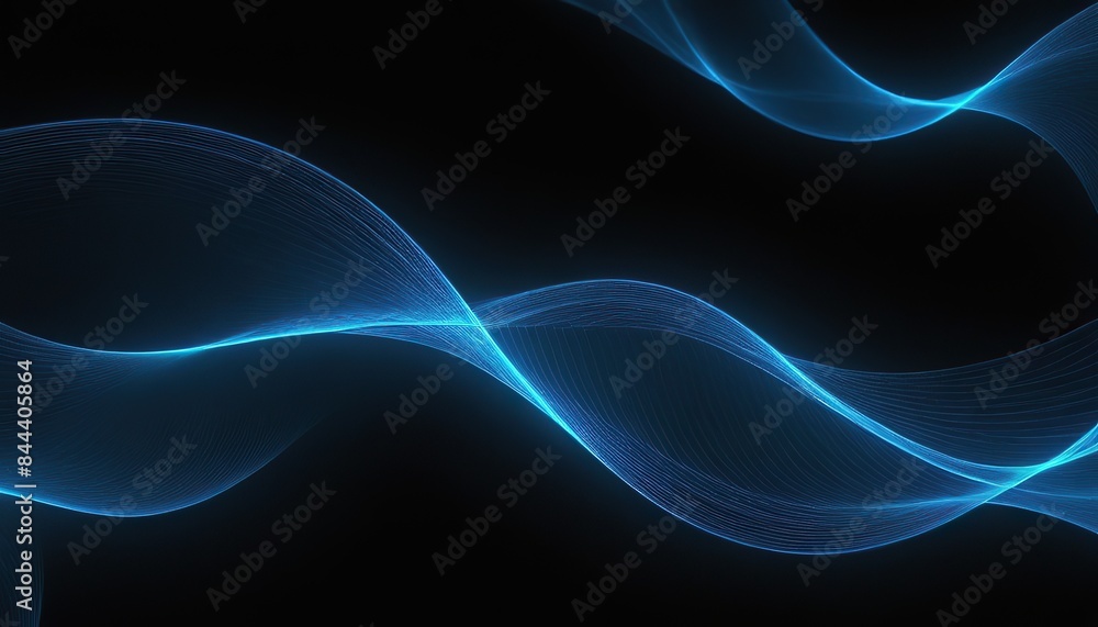 Aufkleber 3d render, abstract minimal neon background with glowing wavy line. dark wall illuminated with led l
