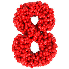 Number 8 from balls isolated
