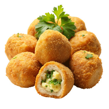 Croquetas rellenas isolated on Transparent background.