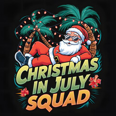 Christmas in july squad t shirt design