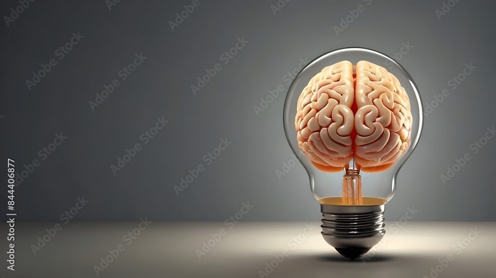 Poster default_a_light_bulb_with_a_brainshaped_core