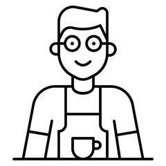 male barista icon