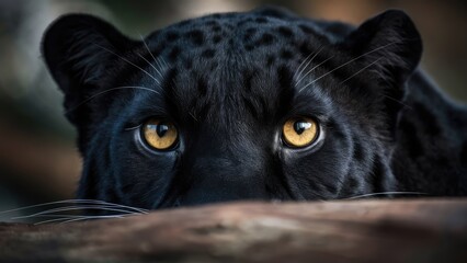 A stunning close-up photo of a black leopard, capturing its wild and charming essence