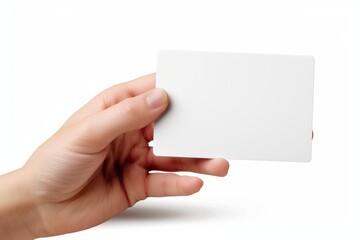Fototapeta premium Blank White Card Mockup on Hand created with Generative AI