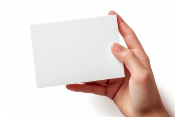 Obraz premium Blank White Card Mockup on Hand created with Generative AI