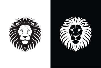 Lion face in a black and white pattern