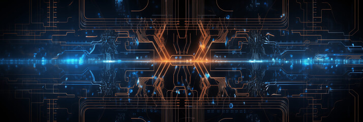 ネットワーク デザインのAI の抽象的な未来的な電子回路技術の背景,Generative AI