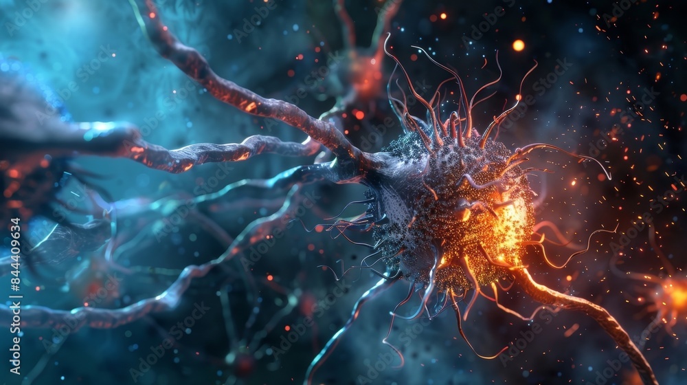 Poster a dynamic scene of cilia beating fiercely creating a protective barrier against harmful substances a