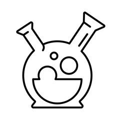 Outlined double test tube potion - flat and modern chemistry icon