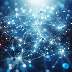 Obraz premium Abstract Network Connections with Blue Toned Dots and Lines