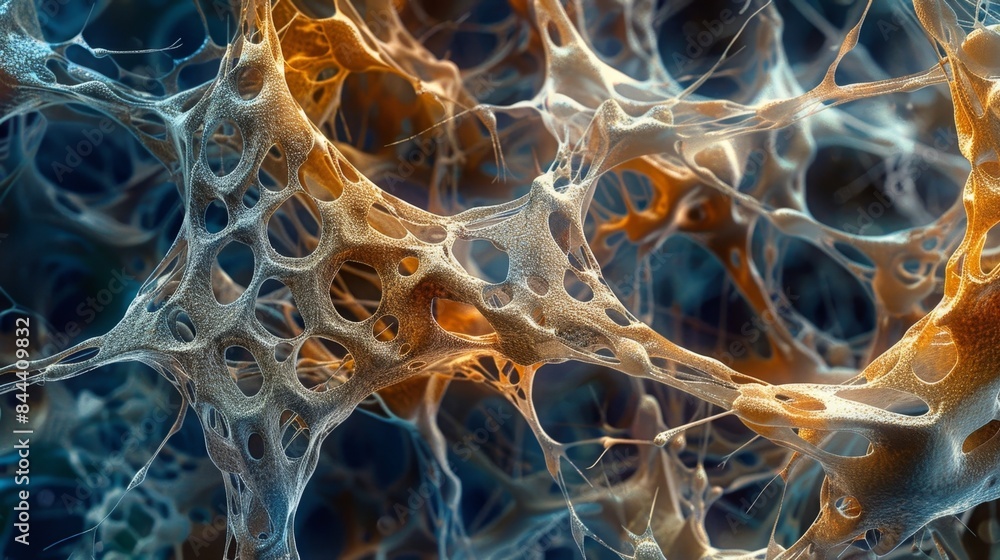 Poster an intricate network of collagen and elastin fibers can be seen in the bone marrow stroma providing 