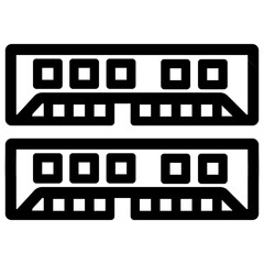 Modern RAM PC Component icon symbol