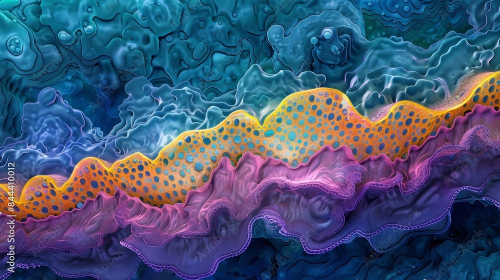 Aufkleber a single cell micrograph displaying the unique lipid raft organization within the plasma membrane