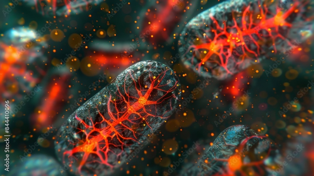 Poster timelapse microscopy sequence capturing the fusion of multiple mitochondria within a single cell