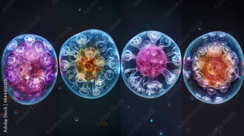 Poster a series of stepbystep images showcasing the progressive maturation of a phagosome into a fully form