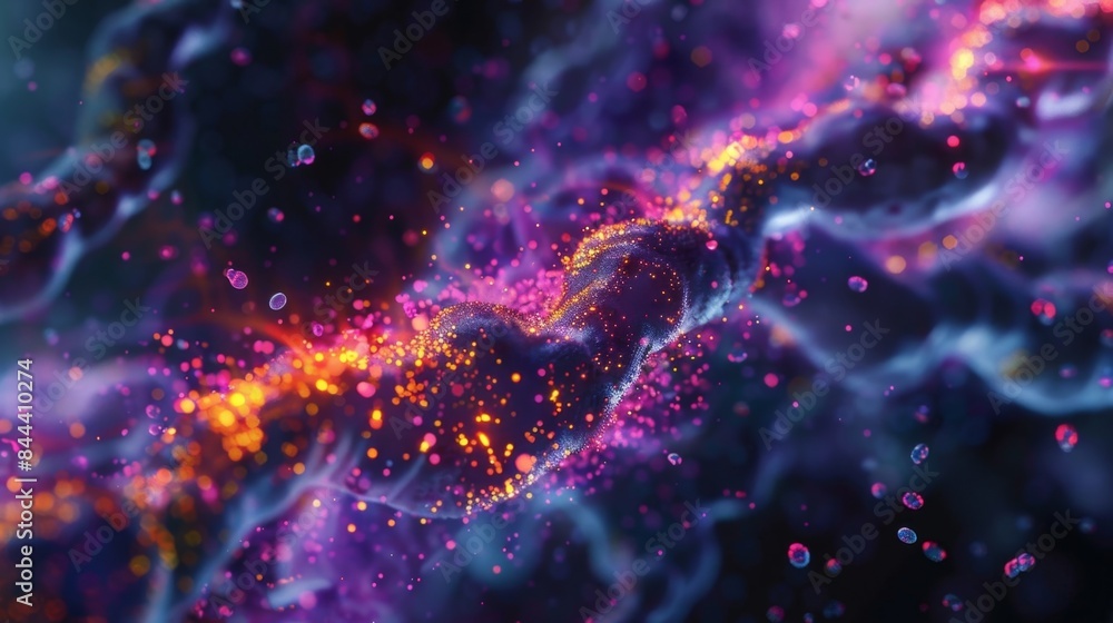 Poster a timelapse microscopy image showing the dynamic movement of proteasomes within a cell constantly se