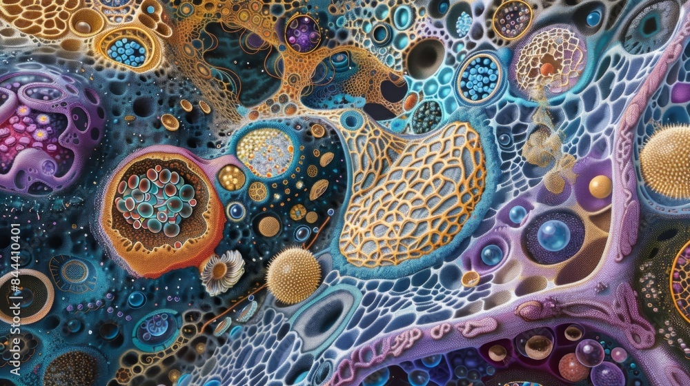 Poster a comprehensive image of the various organelles and structures involved in lipid droplet formation i