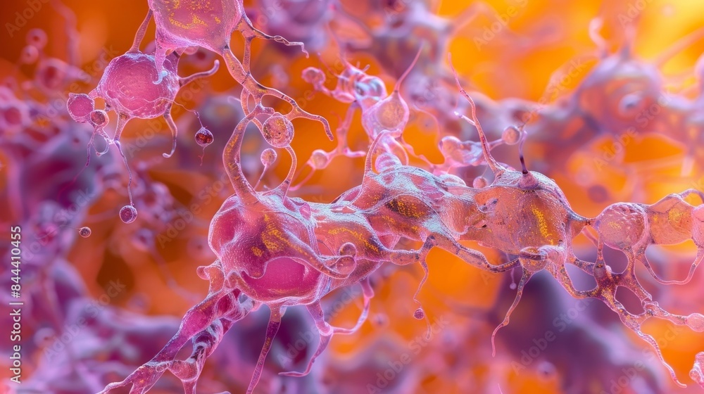 Aufkleber a zoomedin view of gap junctions at a cellular level showcasing the unique structure and arrangement
