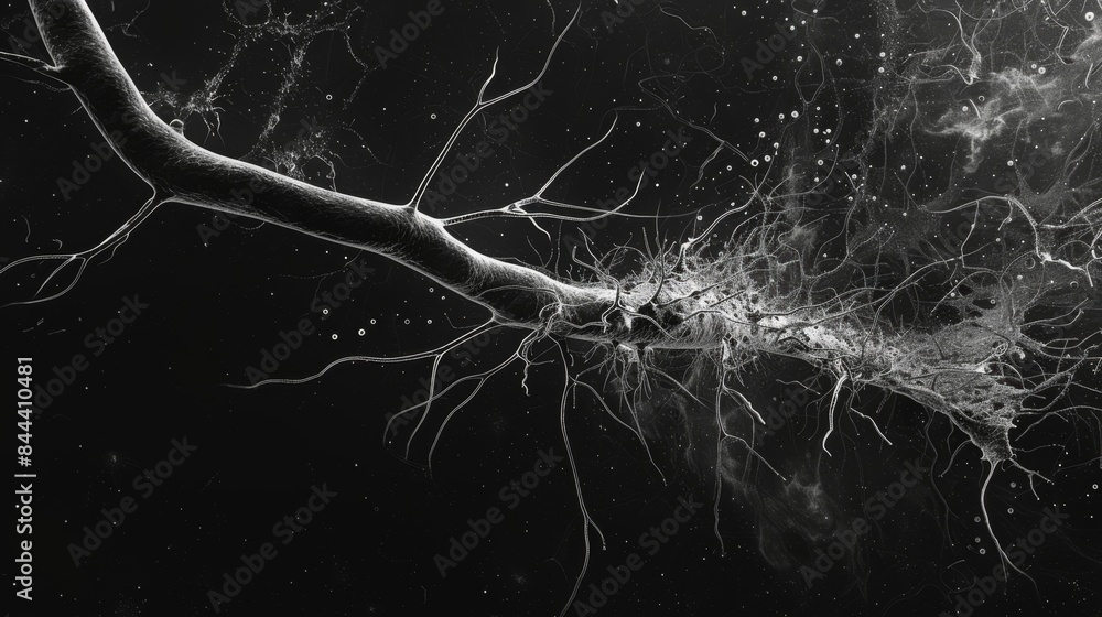 Poster dark field microscopy of a single endothelial cell showing the fine filaments and microvilli on its 
