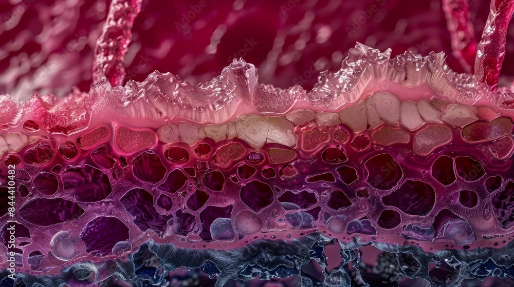 Aufkleber a crosssection of a vessel highlighting the thin layer of endothelial cells that lines its walls and