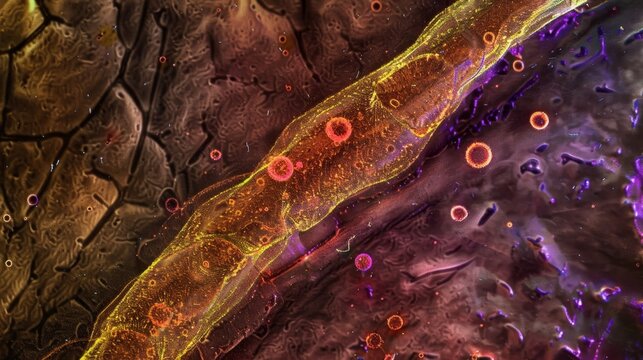 A differential interference contrast DIC microscopy image highlighting the presence of gap junctions in a tissue sample demonstrating their prevalence in various cell types