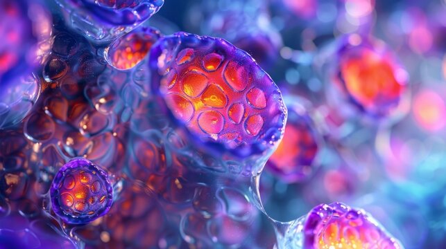 An image of endothelial cells coated in glycocalyx a layer of sugarbased molecules that helps regulate flow and prevents adhesion of cells to the vessel wall